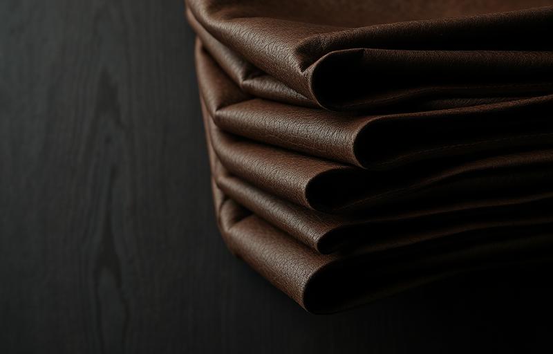 Stacked leather hides
